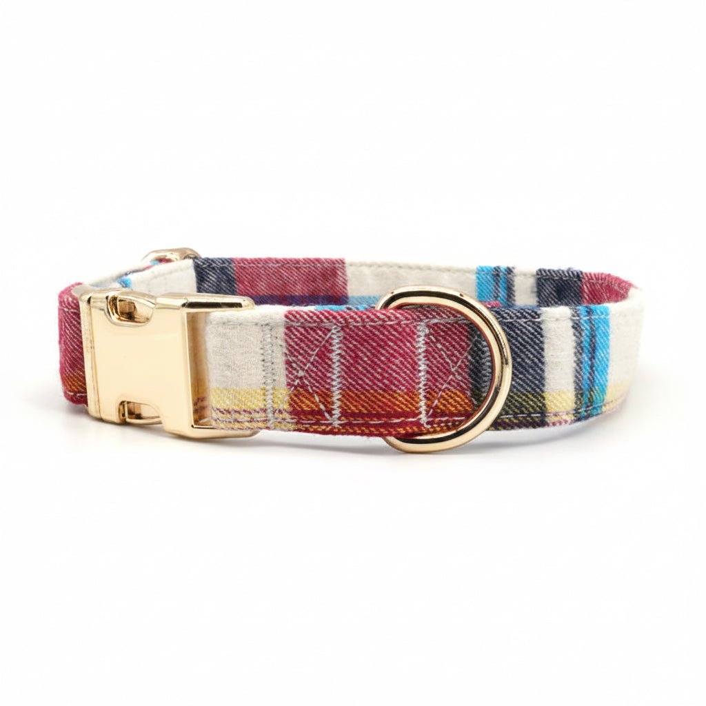 Checkered pet harness with bowtie collar for dogs, adjustable and suitable for wedding or birthday celebrations.