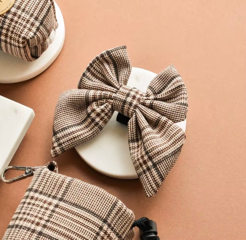 Émile Harness, Collar, Leash, Bow & Poop Bag Holder Set