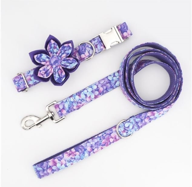 Purple Rain Collar & Leash Set - Mona & Milo