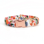 Strawberry-themed adjustable dog harness with bowtie collar, perfect for pets during weddings or birthdays.