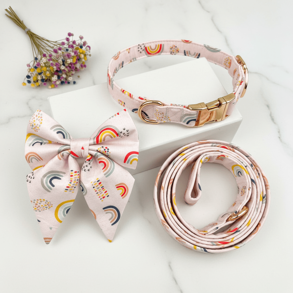 Chasing Rainbows Collar & Leash Set - Mona & Milo