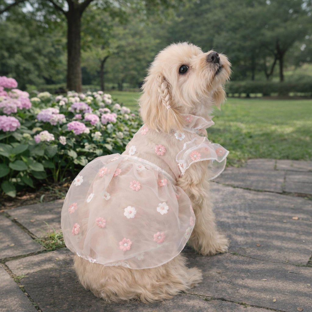 Daisy Sheer Dress by Mona & Milo, lightweight and flowy dress with floral pattern and sheer fabric for a breezy
