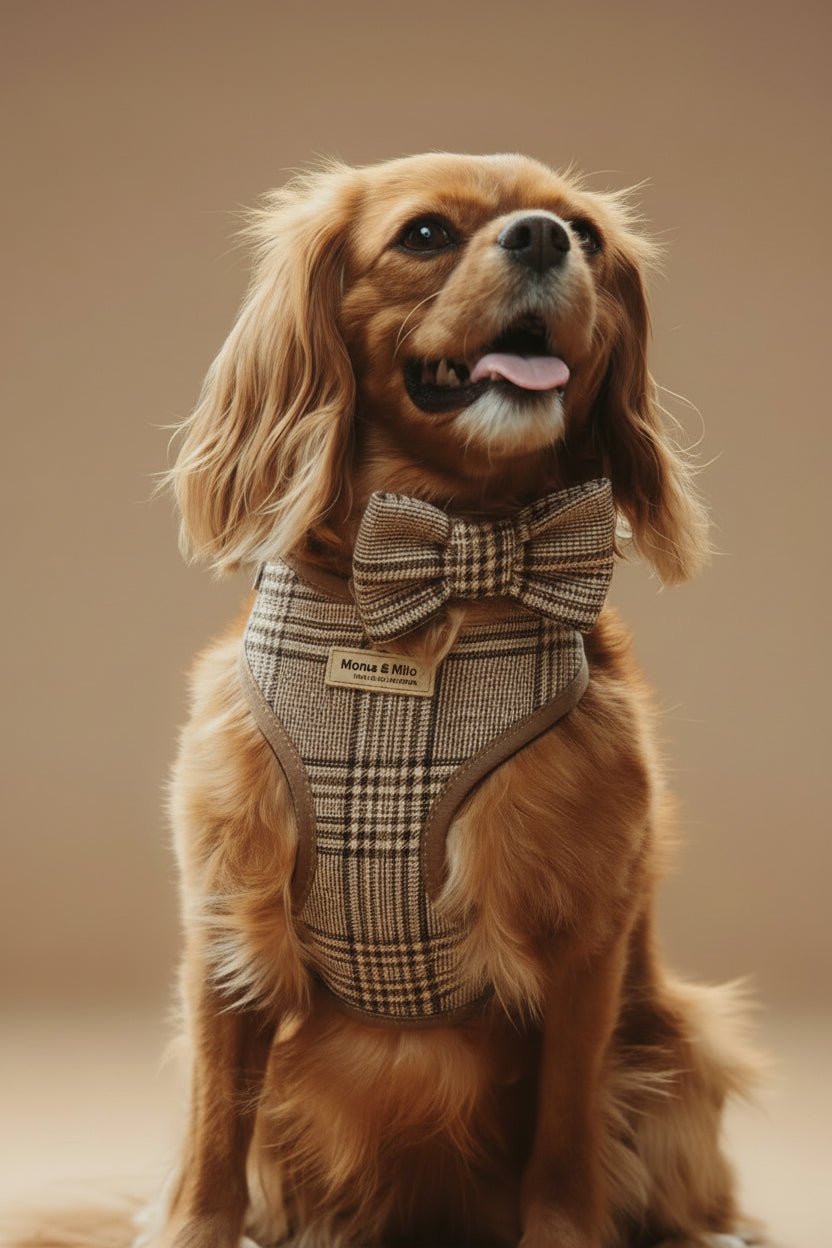 Émile Harness, Collar, Leash, Bow & Poop Bag Holder Set