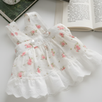 Mona & Milo Lola cotton floral dress with short sleeves and colorful floral print, perfect for a casual summer look.