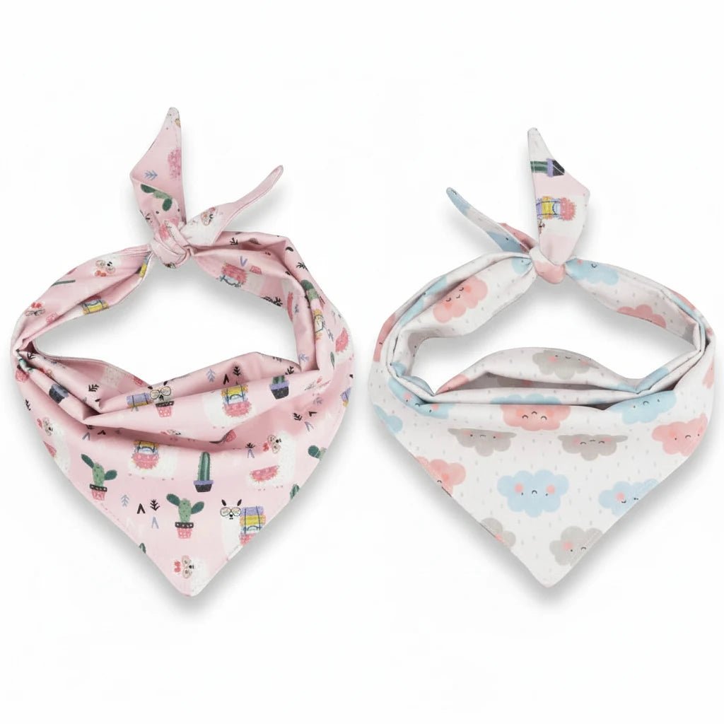 Pink Alpaca Clouds tactical dog leash and collar set with soft vest, adjustable, reversible, small size, no-pull harness