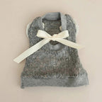 Small dog cotton sweater Coquette light grey backless lace bow elegant
