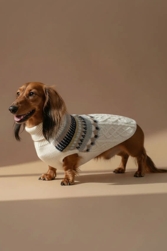Adorable small dog sweater for Chihuahua striped close up
