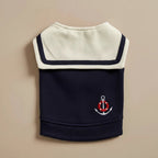 Small dog sailor top Nautica navy blue sailor collar back unisex

