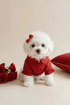 Chihuahua small dog cotton shirt Rouge Strawberry Shirt rouge puff sleeves adorable
