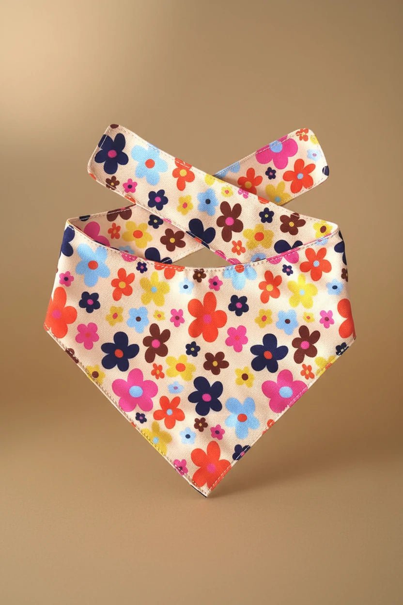 Small dog floral bandana set 6-piece collar leash bandana
