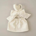 Small dog cotton dress Curtsy Bow cream backless bow elegant sweet

