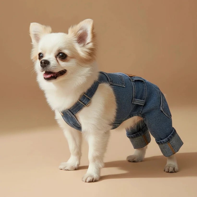 Mona & Milo Hugo denim jumpsuit overalls with adjustable straps and front pockets