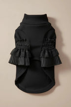 Moonlace turtleneck top by Mona & Milo, close-up of soft, fitted fabric in a stylish turtleneck design.
