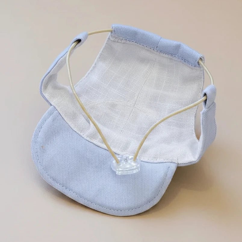 Small dog cotton cap Daisling light blue elastic fit sunny day
