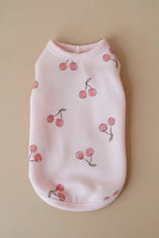 Small dog cherry top Mirabelle pink cherries lightweight spring summer

