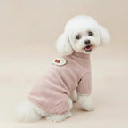 Pomeranian small dog knit onesie Naptastic pink lace cuffs soft elegant
