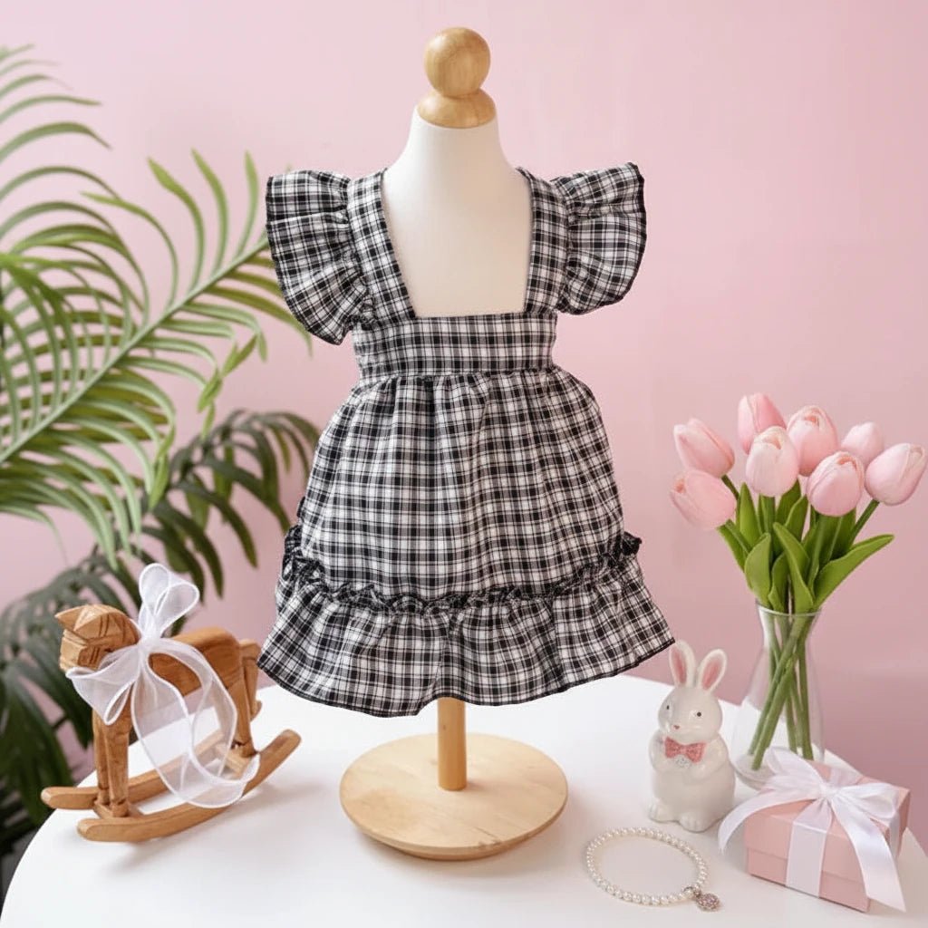 Checkered summer dog dress - Mona & Milo 