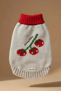 Adorable small dog sweater for Maltese white tomato print knit
