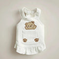 Yorkshire Terrier small dog dress Truffle corduroy suspender straps brown
