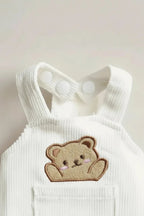Cavalier King Charles small dog dress Truffle corduroy bear white autumn
