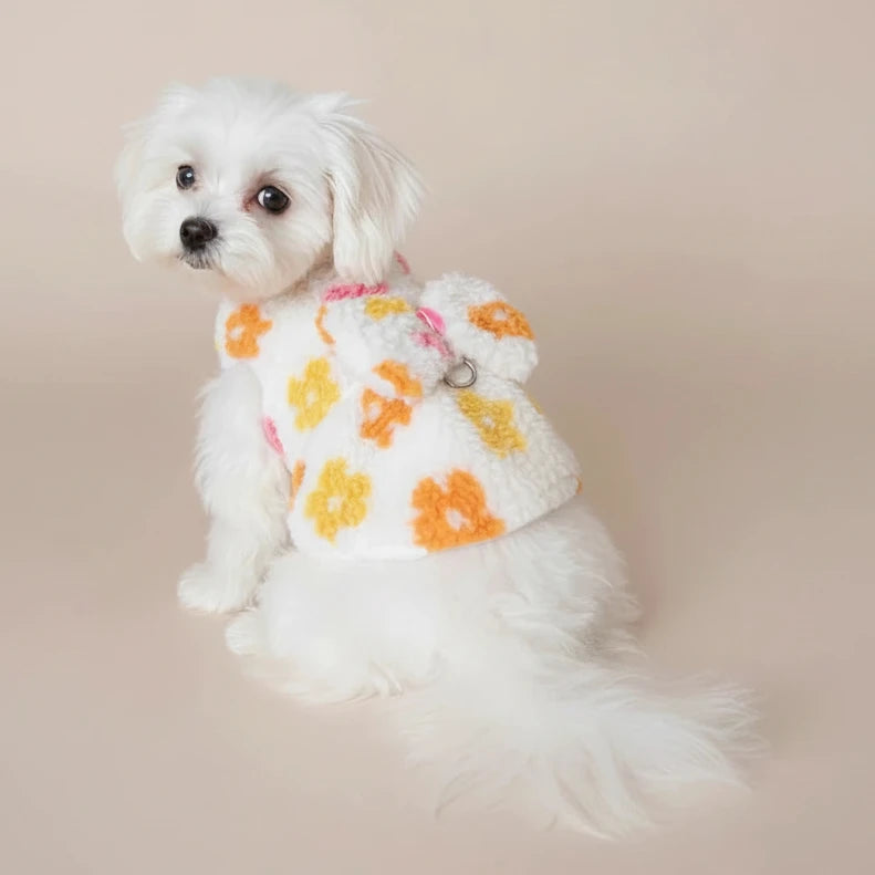 Mona & Milo Calypso Floral Fleece Dress with vibrant floral pattern and cozy fleece material, perfect for casual wear.