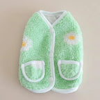 Mona & Milo Seraphine Floral Fleece Vest with colorful floral pattern and soft fleece material on a hanger.