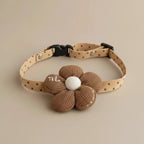 Shih Tzu small dog decorative collar Willow brown flower cloth elegant
