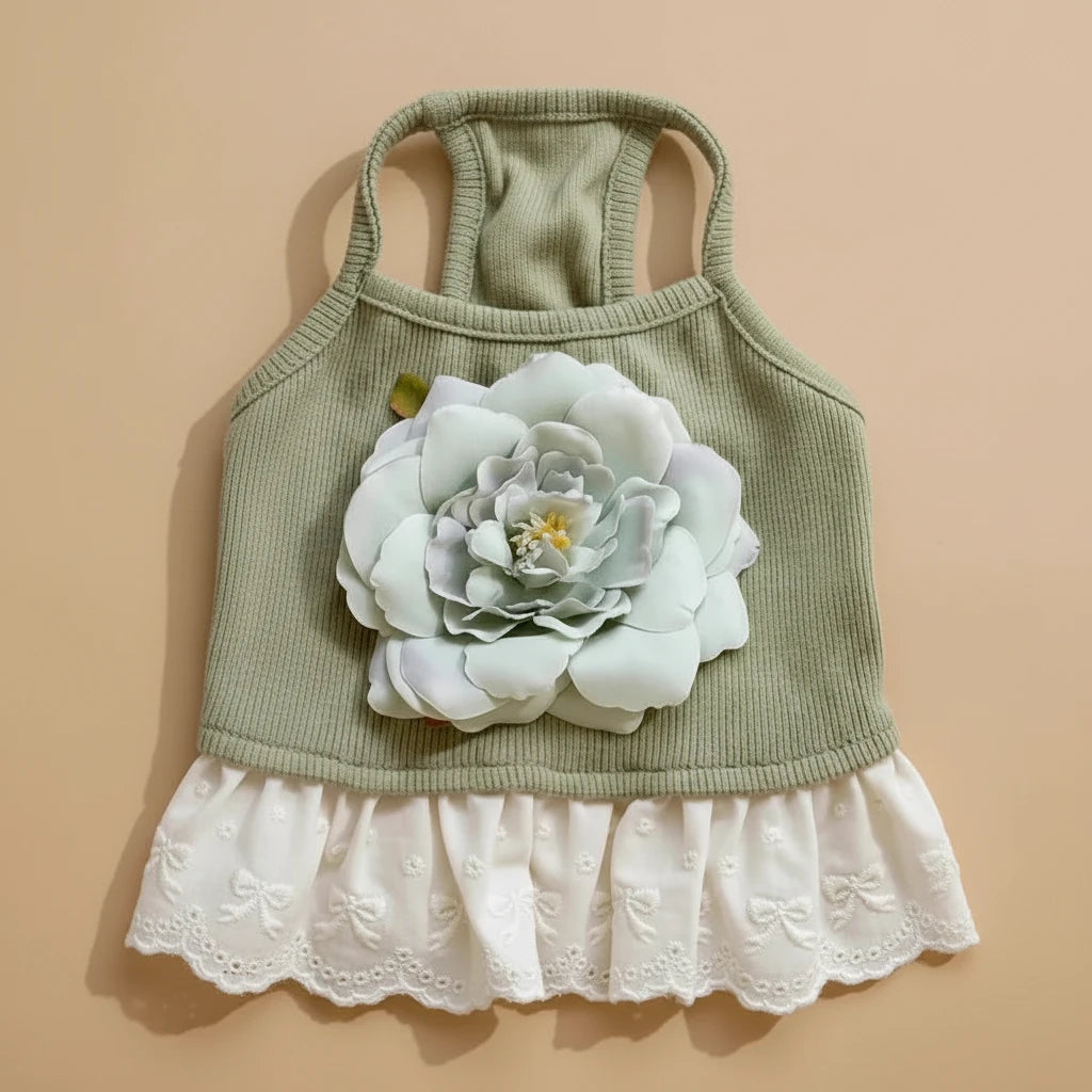 Florence Cotton Flower Dress by Mona & Milo, lightweight dress with floral print and sleeveless design