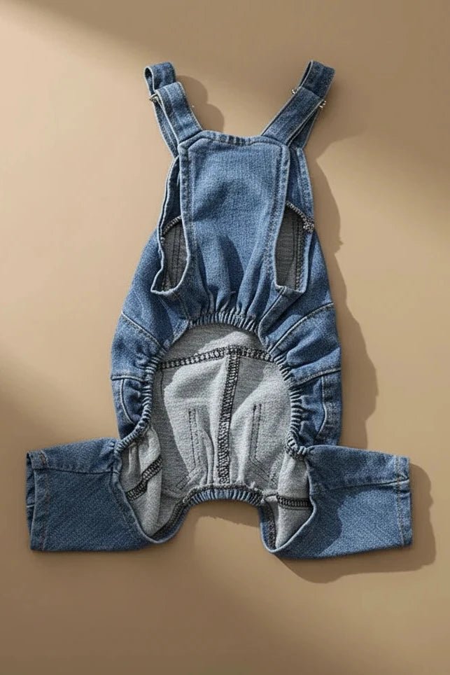 Luxury small dog dungarees for Yorkshire Terrier overalls full view
