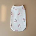 Small dog cherry top Mirabelle white pink cherries print sleeveless sweet
