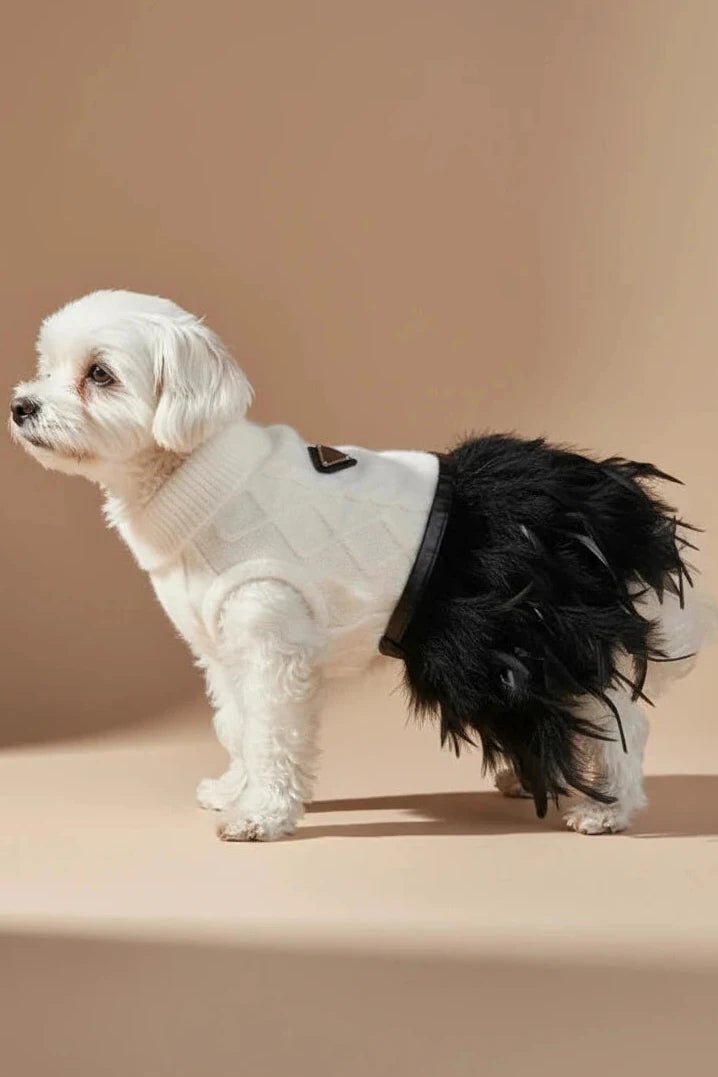 Tricot Plume Dog Dress