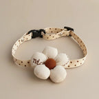 Maltese small dog decorative collar Willow beige flower cloth charming

