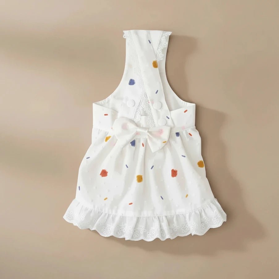 Mona & Milo Confetti Cherry Pop cotton dress for girls with colorful cherry and confetti print