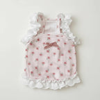 Mona & Milo Lottie Broderie Anglaise sleeveless top with intricate embroidery and scalloped edges, displayed on a hanger.