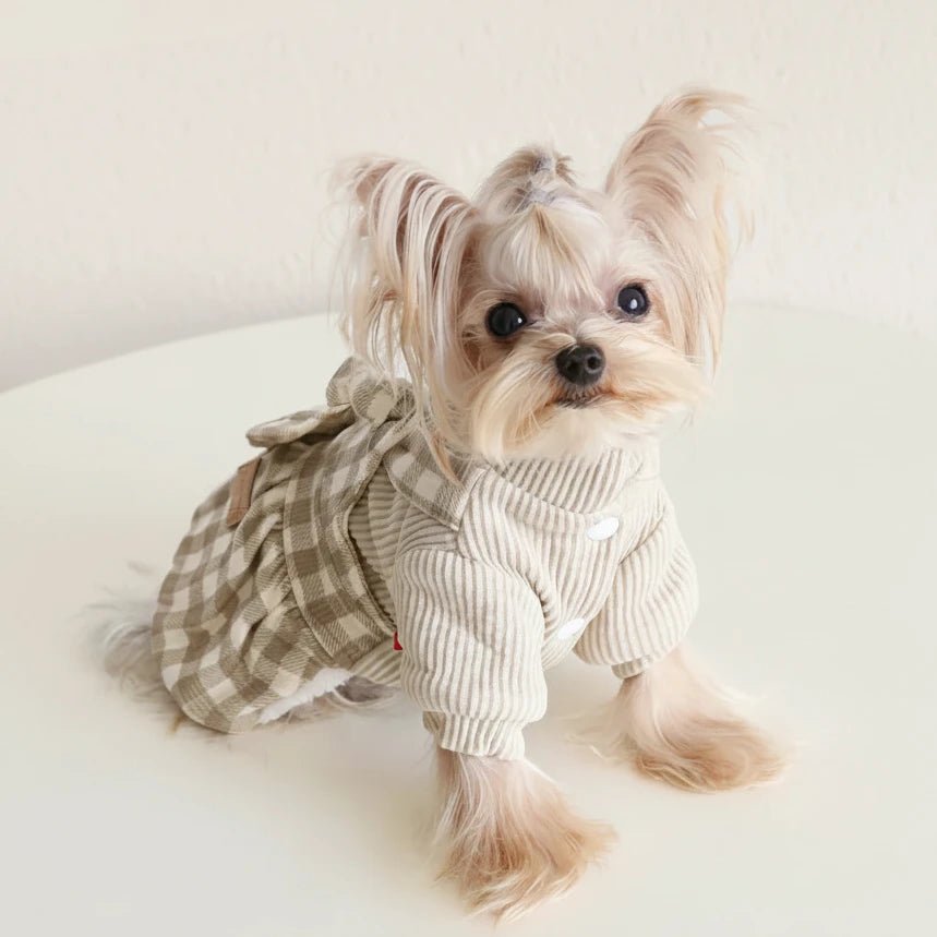 Mona & Milo Cozbury checkered dress and jumpsuit featuring a stylish pattern, casual fit, and versatile design.