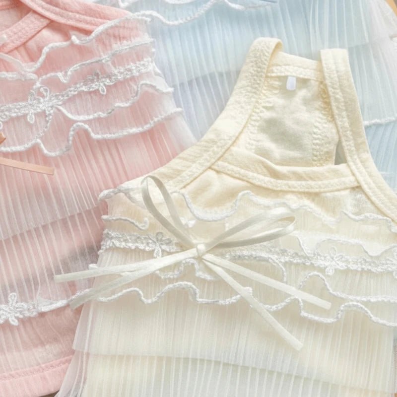 Small dog lace tank top Cloudberry salmon yellow blue all colors pastel collection
