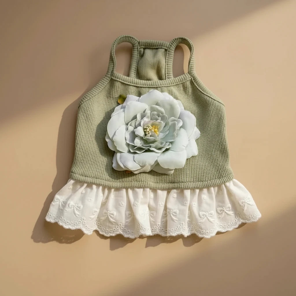 Florence Cotton Flower Dress by Mona & Milo featuring a vibrant floral pattern and lightweight fabric