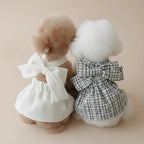 Pomeranian Maltese small dog cotton dress Curtsy Bow sweet elegant
