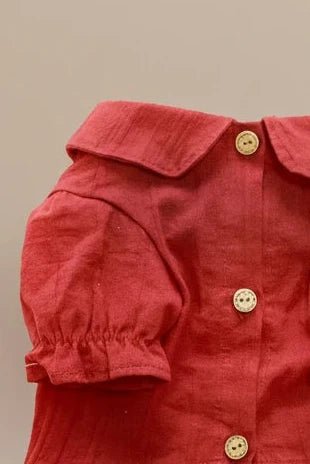 Small dog cotton shirt Rouge Strawberry Shirt rouge button-up collar breathable spring
