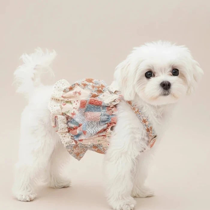 Mona & Milo Penelope patchwork cotton dress with colorful fabric patterns and a comfortable, casual fit for women.