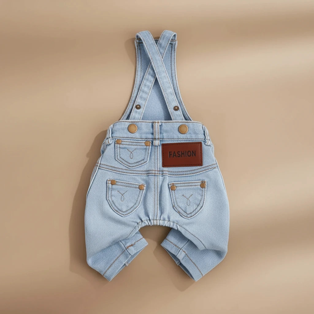 Hugo Denim jumpsuit by Mona & Milo, stylish overalls with adjustable straps, front pockets