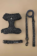 1.	Black polka dot dog harness, collar and leash set
	2.	Small dog wearing polka dot harness with matching collar and leash
	3.	Boutique polka dot dog harness set for small to medium dogs
	4.	Adjustable black polka dot dog harness, collar and leash
	5.	Fashion dog harness set with classic polka dot pattern