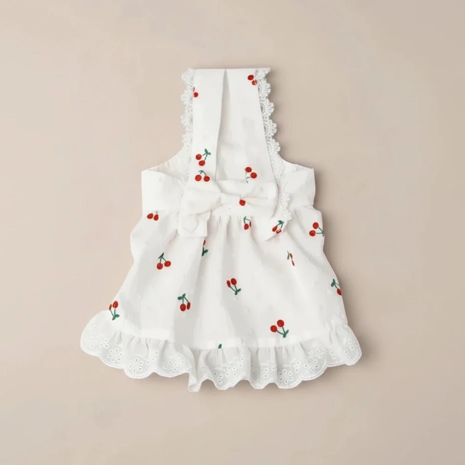 Mona & Milo Confetti Cherry Pop cotton dress for girls with colorful confetti cherry print and comfortable sleeveless design.